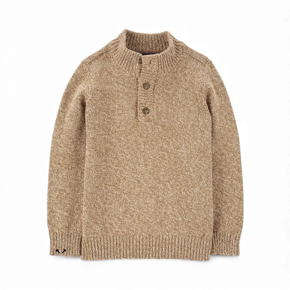 NWT Carter's‎ Boys Mockneck 100% Cotton Sweater Thanksgiving Holiday Winter Fall